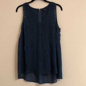 Teal tank with beautiful textures design